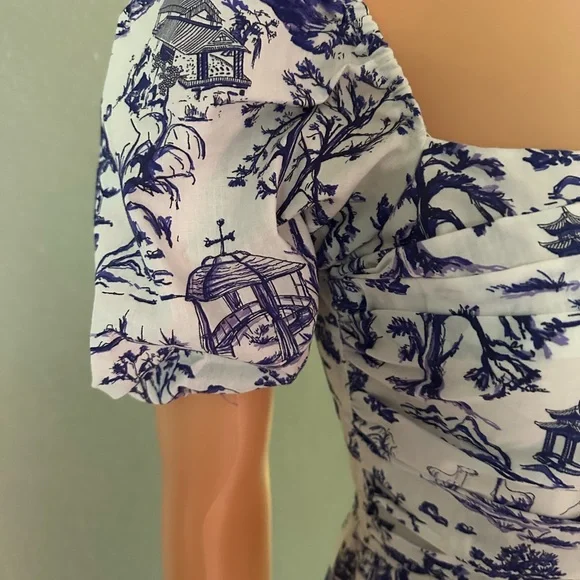 Few Moda o.p.t Classic Dress Blue Toile - Picture 5 of 9